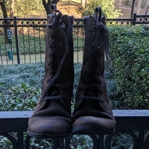 *Sold*Hush puppies brown leather combat boots